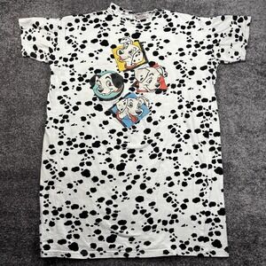 Vintage 90s Disney 101 Dalmatians T-Shirt OSFA Dog All Over Print Bed Shirt
